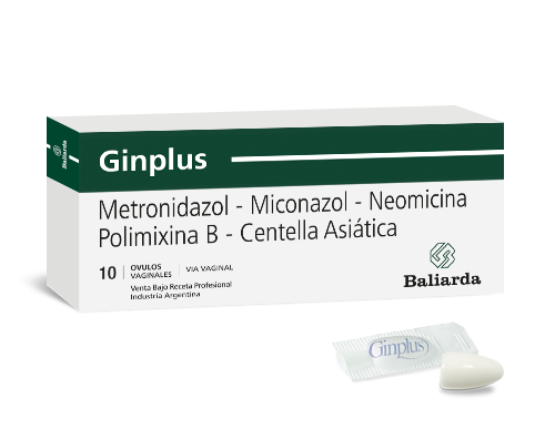 Ginplus_0_Metronidazol-Miconazol-Neomicina-Polimixina-B-Centella-Asiatica_10.png Ginplus Centella Asiática Metronidazol Miconazol Neomicina  Polimixina B Sulfato antibióticos infecciones vaginales Metronidazol Miconazol Neomicina vaginitis vulvitis vulvovaginitis Ginplus