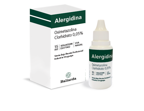 Alergidina_0_Oximetazolina_10.png Alergidina Oximetazolina Clorhidrato alergia sinusitis Adrenomimético Alergidina Adulto Congestión nasal Descongestivos nasales Oximetazolina Rinosinusiti